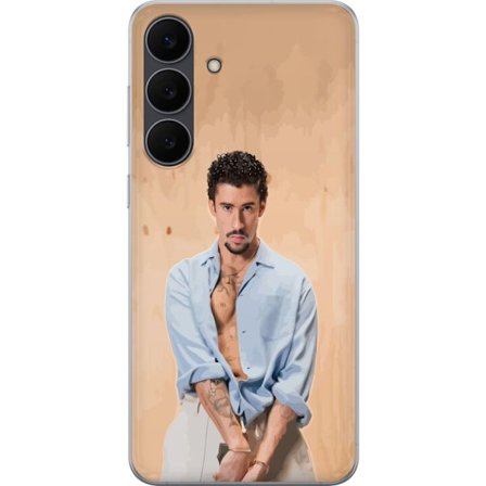Yhteensopiva Puhelinkuori Samsung Galaxy S25 FE Bad Bunny Super Bowl-inspiroima grafiikka, jossa NFL-trofe ja San Franciscon silta urheilusuunnittelus