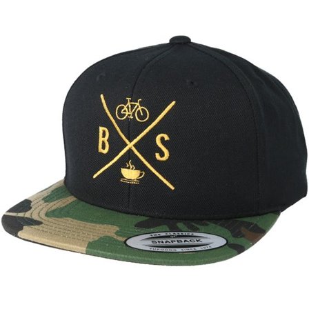 Bike Souls - Svart snapback Keps - Souls Cross Coffe Black/Camo Gold Snapback @ Hatstore