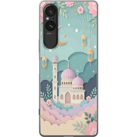 Yhteensopiva Puhelinkuori Sony Xperia 5 V Käsin piirretty matkainspiroima kuosi, jossa on maailmankarttaa, lentokoneita, sydämiä ja vintage seikkai