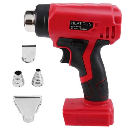360W Sladdlös Värmepistol Portabel 400°C Varmluftspistol med 4 Munstycken Passar för Milwaukee 18V Batteri