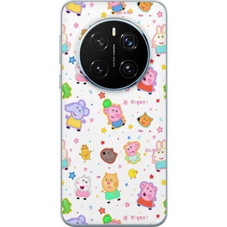 Kompatibelt Mobildeksel til Honor Magic7 Pro Fargerike tegneserie dyrekarakterer i en leken stil med stjerner og prikker på en lys bakgrunn