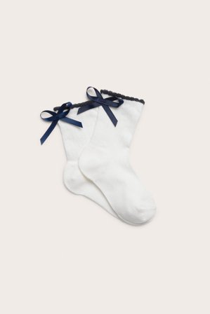 Newbie | Strumpor med rosett | Offwhite