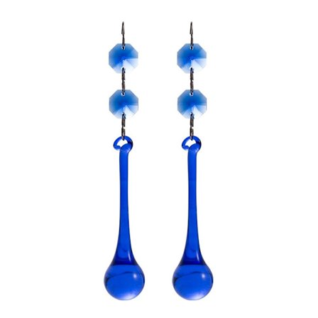 2kpl Raindrop Pendant Kristalliriipus SININEN