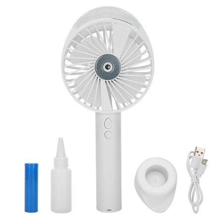 Skrivebordsvifte med luftfukter Mini Luftfukter Spray Vann Tåke Fuktighetsvifter Hvit