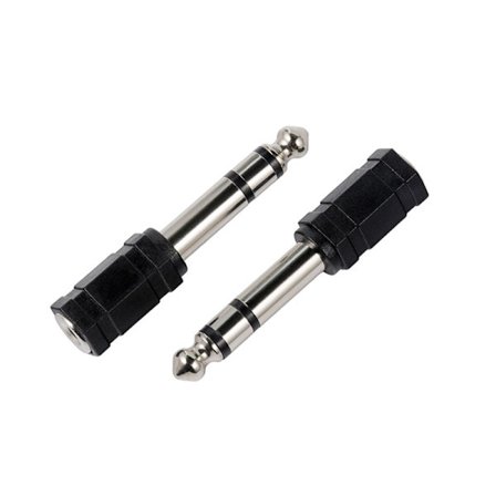6,5 mm hann til 3,5 mm hunn to-kanals lydadapter nikkelbelagt