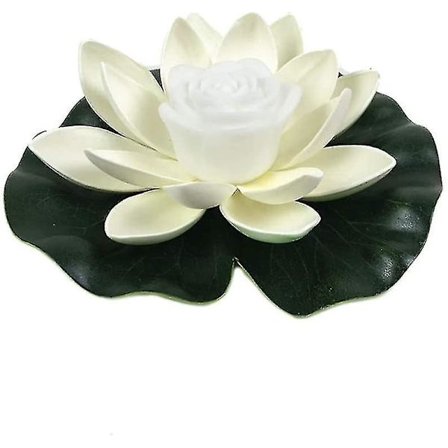 LED Flytande Lotuslampa, Konstgjord Vattenlilja Flytande Lotus, Vattentät LED Trädgårdspoollampa Passar 18cm (05)