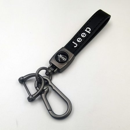 Personlig metallbilnøkkelring med logo - Lærnøkkelring for menn Jeep Jeep