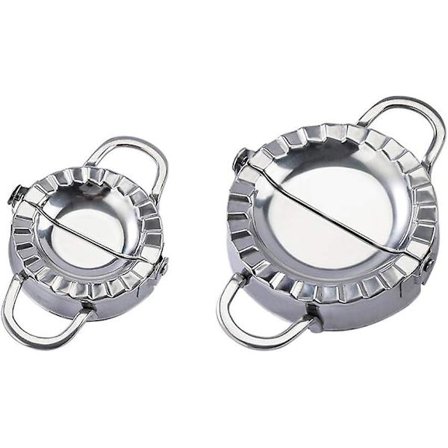 Dumpling Maker, 2 stk rustfritt stål Ravioli Cookie Cutter, Dumpling Maker Set, Dumpling Shaper (Liten 7,6 cm, Stor 9,5 cm)