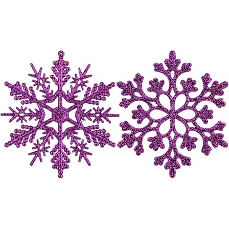 Muovinen joulukuusikoriste, kimalteleva lumihiutale