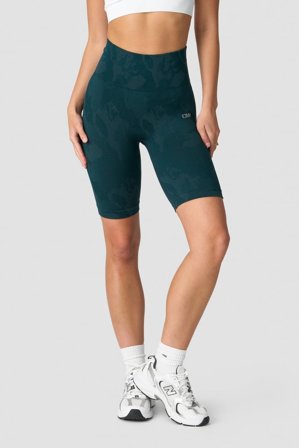ICANIWILL - Camo Seamless Biker Shorts Dk Teal - Dame - ICIW