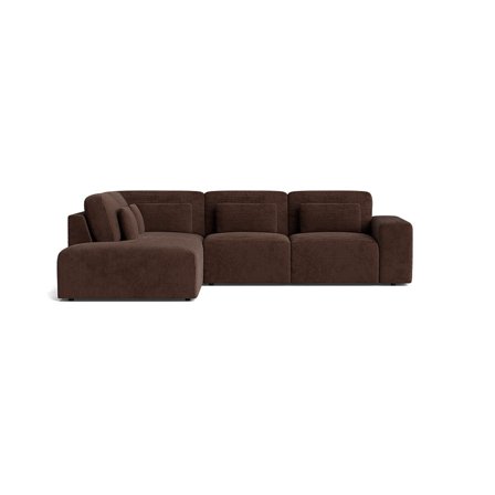 Messina hjørnesofa, venstrevendt - Ribcord Mørkebrun - 288x225x80 - Sofa, hjørnesofa