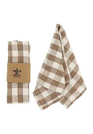 A World of Craft Eco Stina Servett 2-Pack Bordstextil Brun 45X45 CM