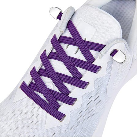 Slipsløse skolisser med elastiske lisser, elastiske skolisser til voksne og barn (lilla)