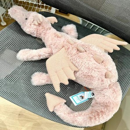 Jellycat kosedyr, mykt og komfortabelt, perfekt for barn, Valentinsdagsgaver, samleobjekter, rosa, 50 cm (fra Xue Long-serien).