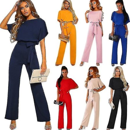 Dame Jumpsuit Casual Vid Ben Løse Kvinner Kveldsfest Lang Playsuit