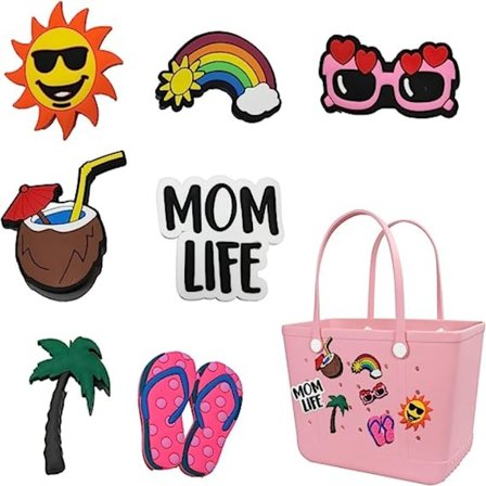 8 Stk Strandtaske Tilbehør Strandtaske Charm Tilbehør Farverig