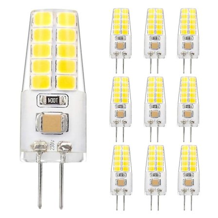 10 stk G4 LED Pære 3w Jc Halogen 30w Varmt Hvidt Naturligt Lys