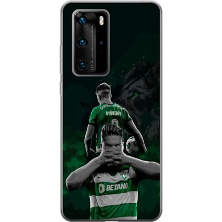 Yhteensopiva Puhelinkuori Huawei P40 Pro Neonmotiivi, jossa teksti "Gaming is in my DNA" sinisenä ja punaisena tiiliseinällä, jossa loistava DNA-spira