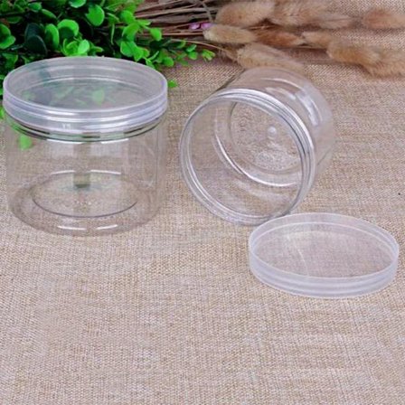 Plastic Storage Jars with Screw-on Lids Refillable Pots Makeup Balm Container 30-150ml Clear PET Plastic Jars Pots Food Crafts