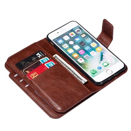 iPhone 7 / 8 / SE (2020&2022) Praktisk Plånboksfodral med 12-Fack Array V4 - Brun