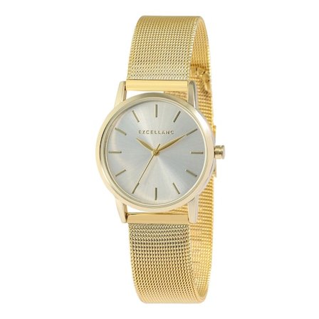 Excellanc damklocka med armband i rostfritt stål – guldfärgad o