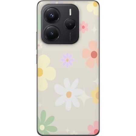 Mobilskal till Xiaomi Redmi Note 14 5G med fejdande blommor