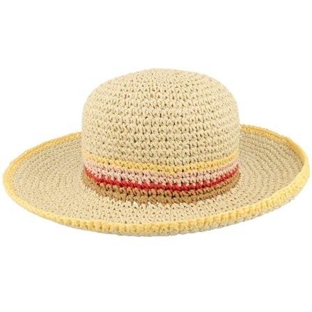 Seeberger - Beige - straw - Hat - Paper Crochet Cloche Linen/Lemon Straw Hat - Hatstore