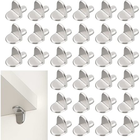 30 st hyllstöd, 5 mm hyllklammer L-formade stöd trä och glas för skåp förvaringsmöbler skåp bibliotek