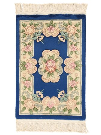 Orientalischer China 90 Line Teppich 60X90 Beige/Dunkelblau Wolle, China