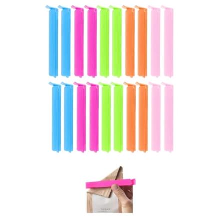 20 stk. plastmatklemmer, 7 cm lufttette klemmer plastmatklemmer kjøkkenmatklemmer for kjøkkenmatpakker (assorterte farger)