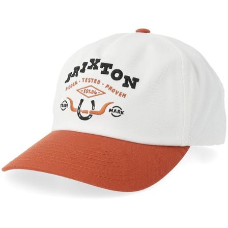 Brixton - Vit adjustable Keps - Beekman MP Off White/Rust Red A-Frame Adjustable @ Hatstore