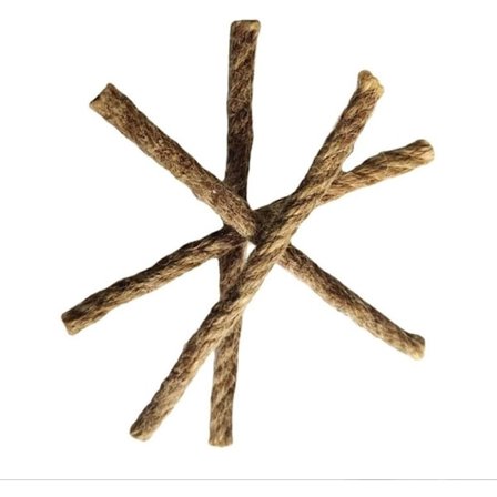 ING Naturlig Jute Opptenningstau 70mm X 6mm Pakke med 10 for Camping, Fotturer og Utendørs Overlevelse – Ideell for Tennere, Flint og Å Lage Bål i 