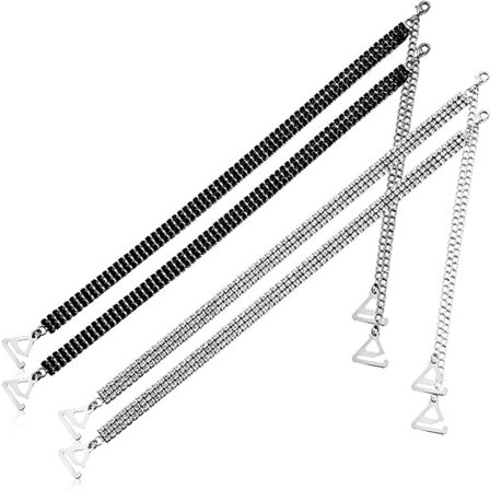 2 par strass bh-rem justerbar strass bh osynlig axelrem anti-halk bh bälte för bh toppar