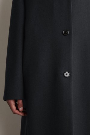 COS Collarless Wool-Twill Coat in Grey - Women