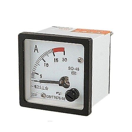 Sq48 Analog AC Strøm Panel Meter Amperemeter 0-15a Måler Hvid + Sort