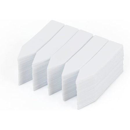 200 Pack Garden Plant Tags, 5*1cm Plast Växt Etiketter och Vattentät Markör - Grå Vit