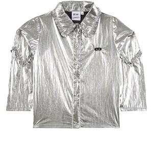 Beau Loves Silver Ruffle Collar Blouse 2-3 Years - Tops - 2-3 years - Silver
