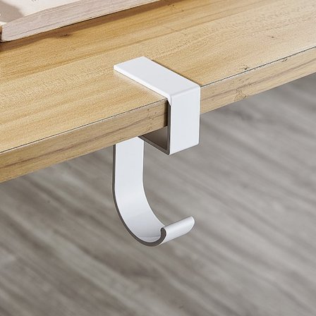 Poraamaton pöytäkoukku, yksinkertainen alumiinikoukku, työpöydän säilytyskoukku, pöydän sivun luova koukku