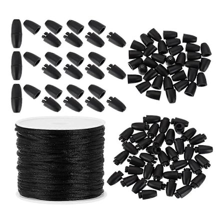 Sikkerhetslås for nøkkelbånd, 24mm Svart Perle Tønnekontakt Lukkingsspenne for DIY Halskjede Armbånd Smykkelaging