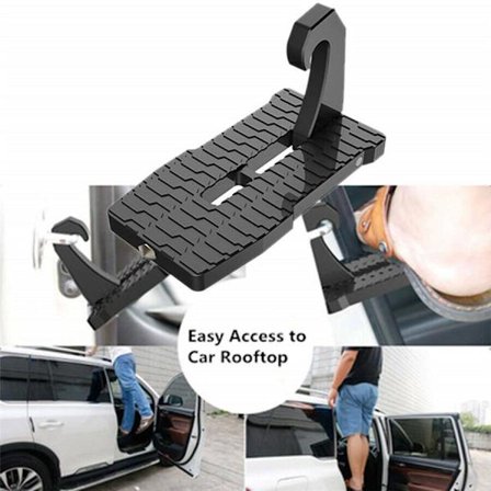Fällbar bil Spärr Krok Dörr Steg Mini Fotpedal Stege för Jeep SUV Tak Svart