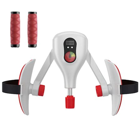 Jalkatreenaaja, laskentatoiminto, säädettävä vastus reisitreenaaja, lantionpohjan treenaaja kiinteillä jalkaremmeillä ja vaihdettavalla kahvalla