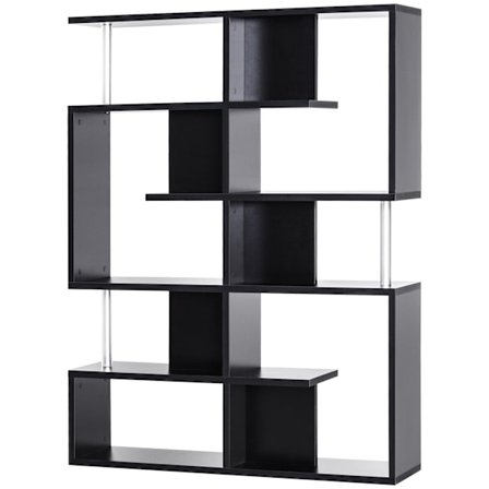 Rootz Zig -Zag -hyllyn erottaminen - kirjahylly - 10 hylly - tyylik s varastointi - 120L x 29b x 160h cm