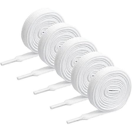 5-pack platta skosnören, 140 x 0,8 cm Vita skosnören Dura