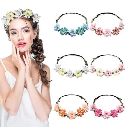 6-osainen Hääseppele Hiussarja, Kukkapanta Morsiamille Ja Kukkaistytöille