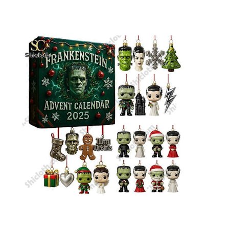 Frankenstein Advents Blind Box Juletræsdekoration Akrylvedhæng