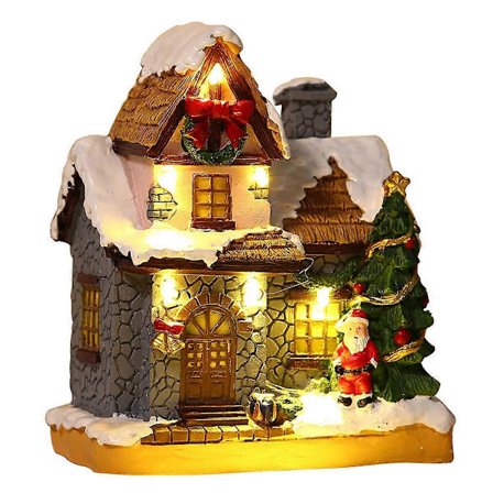 Mökin lämmin valo paristokäyttöinen joulukoriste kohtauskoriste lahjat