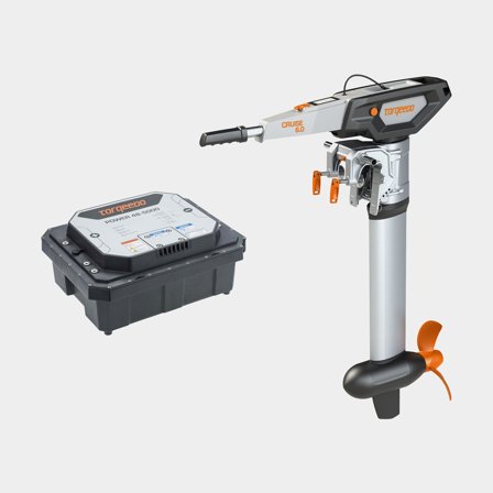 Elmotor til båd - Elmotorpakke Torqeedo Cruise 6.0 TS (Tiller Short), 6000 W, kort rig (62.5 cm), med lithiumbatteri (5000 Wh)