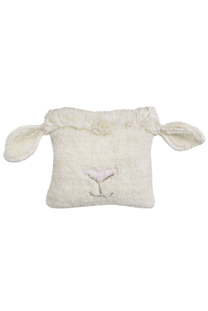 LORENA CANALS Tvättbar Ullkudde Woolable Pink Nose Sheep Kuddar Unisex Vit