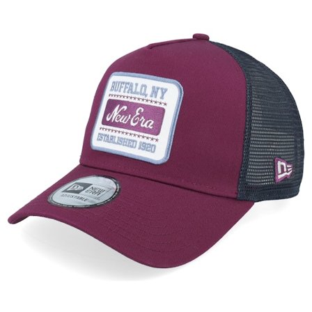 New Era - Rouge trucker Casquette - Patch Burgundy/Black A-Frame Trucker @ Hatstore