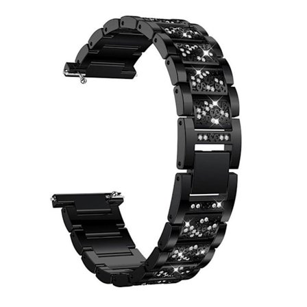 Huawei Watch GT / Samsung Gear S2 22mm dekorerat klockband - Svart